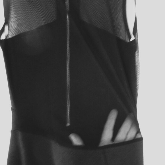 New DIESEL Sexy Sheer Back Sleeveless Bodycon Dress Zipper Front Jet Black M - Picture 9 of 14